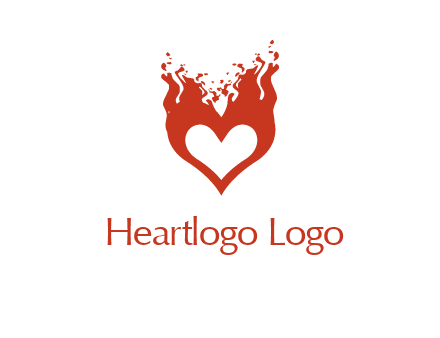 flames on a heart logo