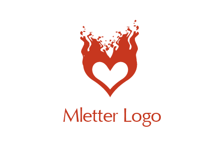 flames on a heart logo