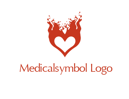 flames on a heart logo