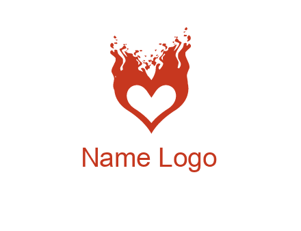 flames on a heart logo