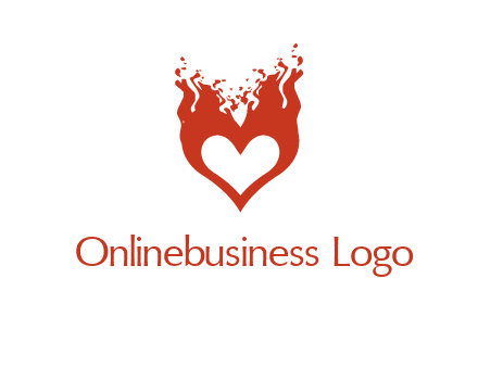 flames on a heart logo