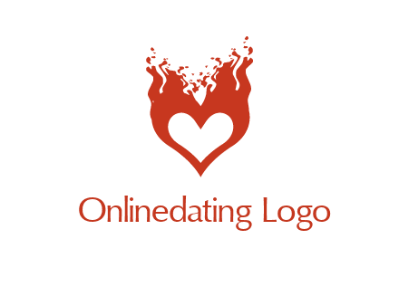 flames on a heart logo