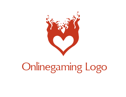 flames on a heart logo
