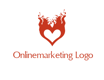 flames on a heart logo