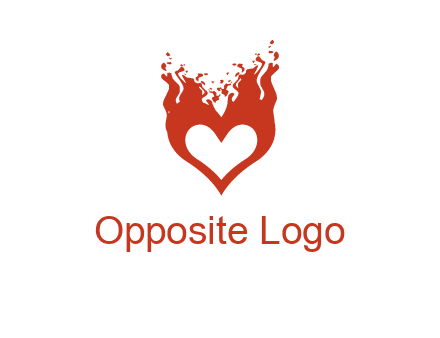 flames on a heart logo