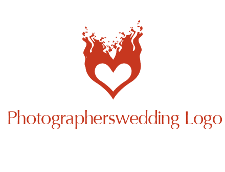 flames on a heart logo