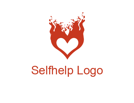 flames on a heart logo