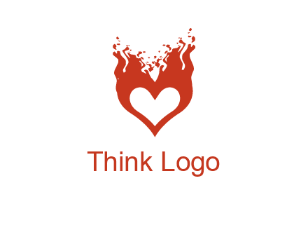 flames on a heart logo