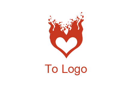 flames on a heart logo