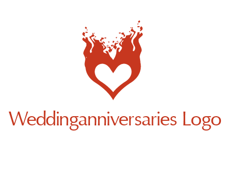 flames on a heart logo