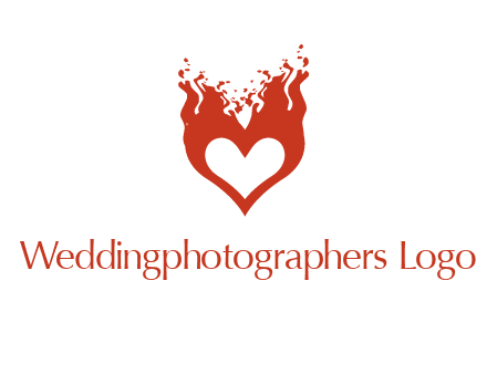 flames on a heart logo