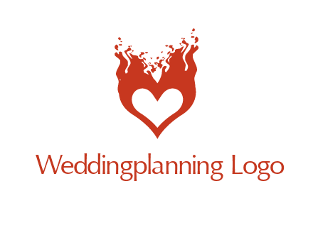 flames on a heart logo