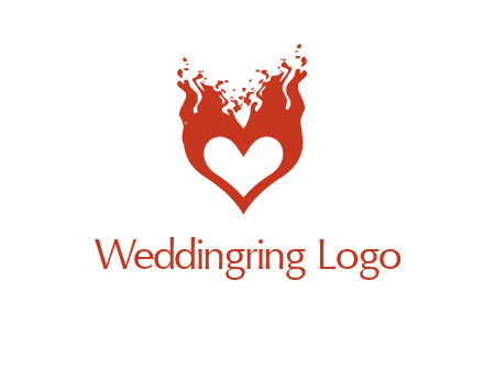 flames on a heart logo