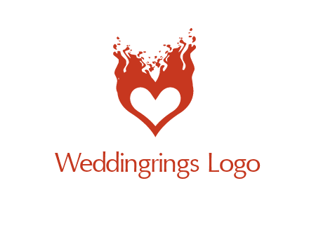 flames on a heart logo