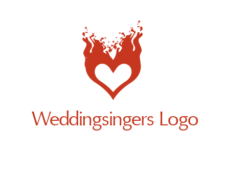 flames on a heart logo