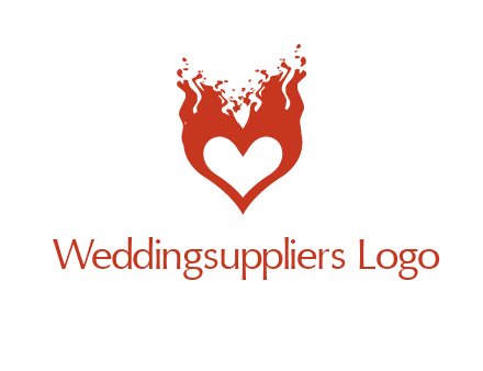 flames on a heart logo