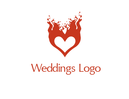 flames on a heart logo