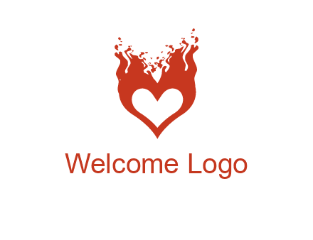 flames on a heart logo