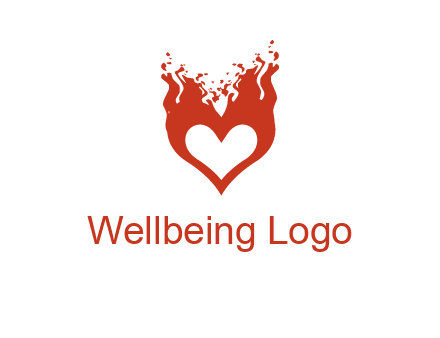 flames on a heart logo