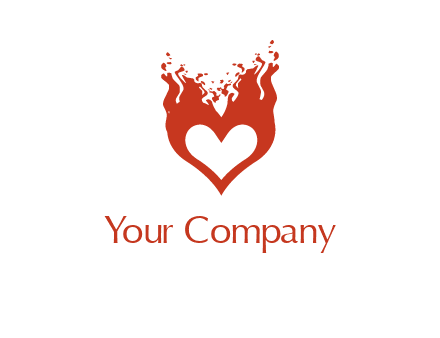 flames on a heart logo