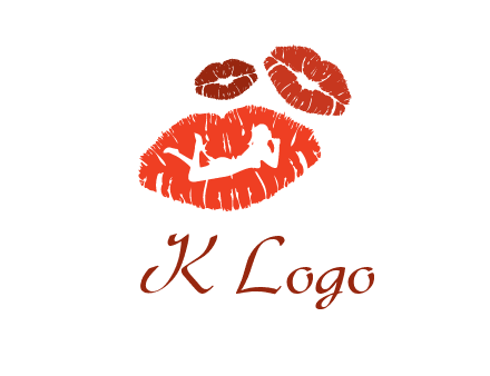 kiss logo with a woman on a pair of lips