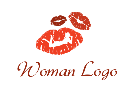 kiss logo with a woman on a pair of lips