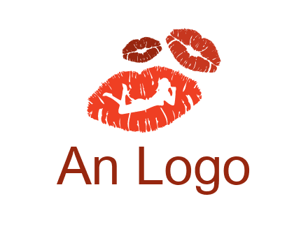kiss logo with a woman on a pair of lips