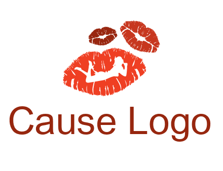 kiss logo with a woman on a pair of lips