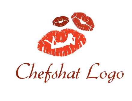 kiss logo with a woman on a pair of lips