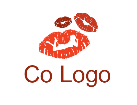 kiss logo with a woman on a pair of lips