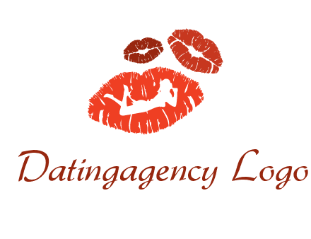 kiss logo with a woman on a pair of lips