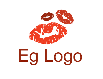 kiss logo with a woman on a pair of lips