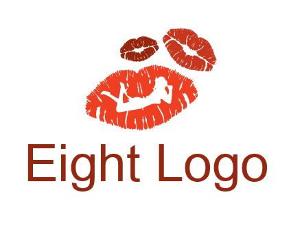 kiss logo with a woman on a pair of lips