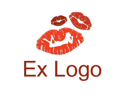 kiss logo with a woman on a pair of lips