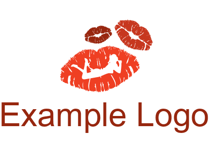 kiss logo with a woman on a pair of lips