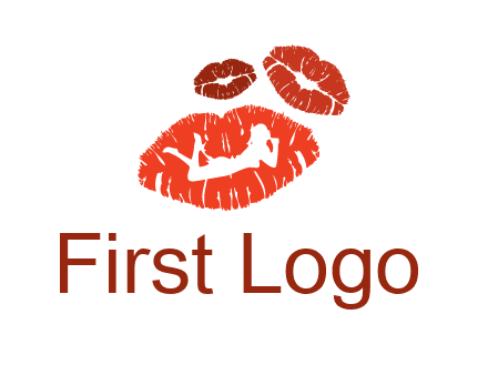 kiss logo with a woman on a pair of lips