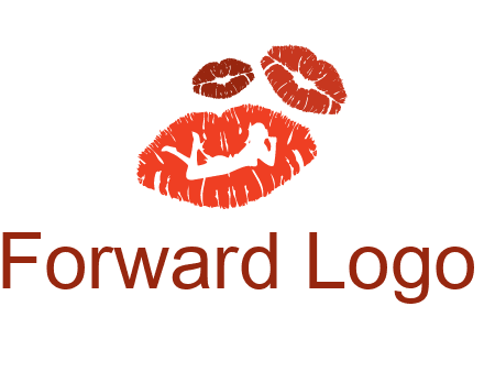 kiss logo with a woman on a pair of lips
