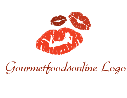 kiss logo with a woman on a pair of lips
