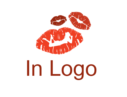 kiss logo with a woman on a pair of lips