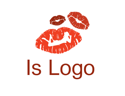 kiss logo with a woman on a pair of lips