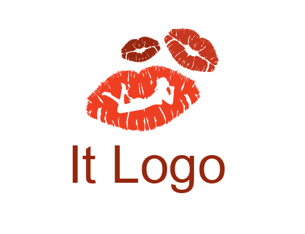 kiss logo with a woman on a pair of lips