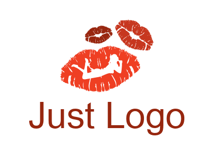 kiss logo with a woman on a pair of lips