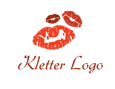 kiss logo with a woman on a pair of lips