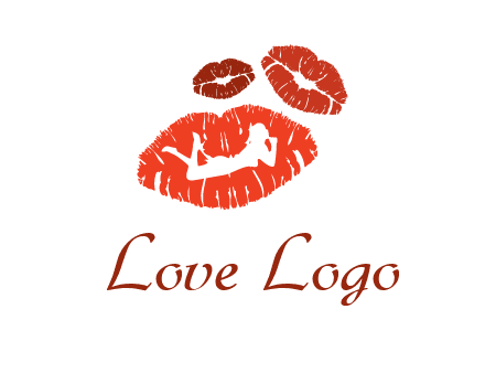 kiss logo with a woman on a pair of lips