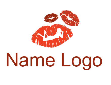 kiss logo with a woman on a pair of lips