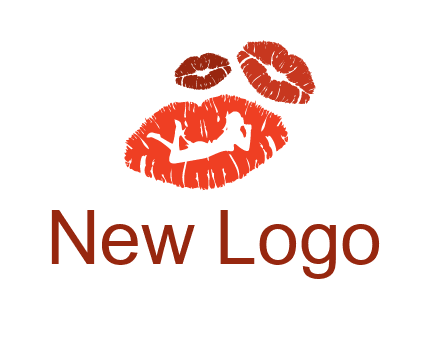 kiss logo with a woman on a pair of lips