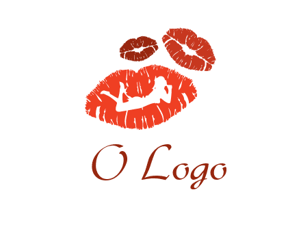 kiss logo with a woman on a pair of lips