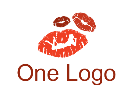 kiss logo with a woman on a pair of lips