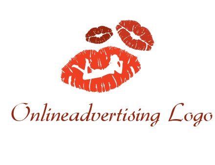 kiss logo with a woman on a pair of lips