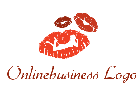 kiss logo with a woman on a pair of lips